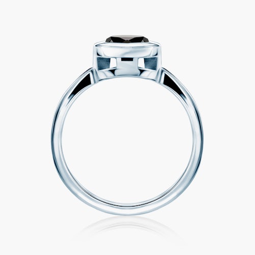 Pierścionek zaręczynowy SAVICKI: białe złoto, czarny diament